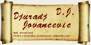 Đurađ Jovančević vizit kartica